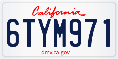 CA license plate 6TYM971