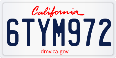 CA license plate 6TYM972