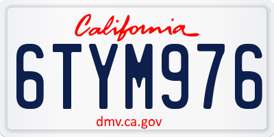 CA license plate 6TYM976