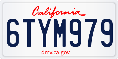 CA license plate 6TYM979
