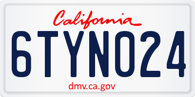 CA license plate 6TYN024