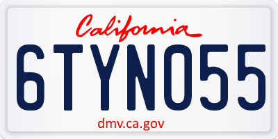 CA license plate 6TYN055