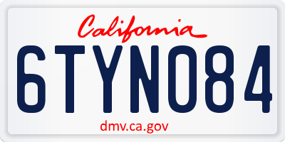 CA license plate 6TYN084