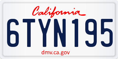CA license plate 6TYN195
