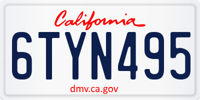 CA license plate 6TYN495