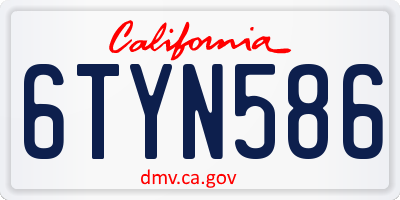 CA license plate 6TYN586