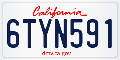 CA license plate 6TYN591