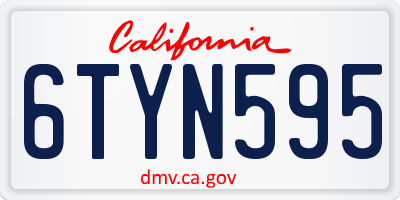 CA license plate 6TYN595
