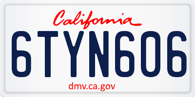 CA license plate 6TYN606