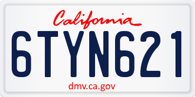 CA license plate 6TYN621