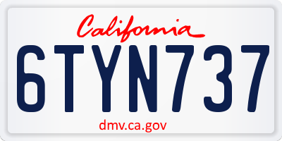 CA license plate 6TYN737