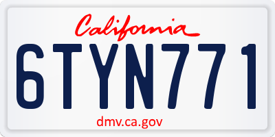 CA license plate 6TYN771