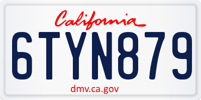 CA license plate 6TYN879