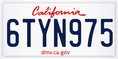 CA license plate 6TYN975