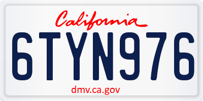 CA license plate 6TYN976