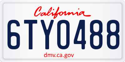 CA license plate 6TYO488