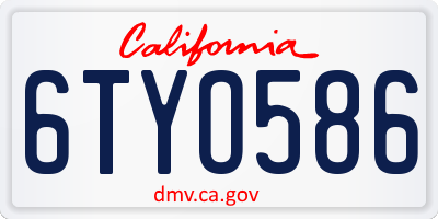 CA license plate 6TYO586