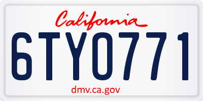 CA license plate 6TYO771