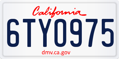 CA license plate 6TYO975