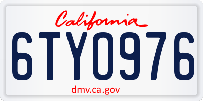 CA license plate 6TYO976