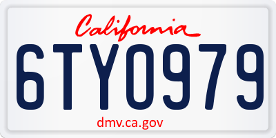 CA license plate 6TYO979