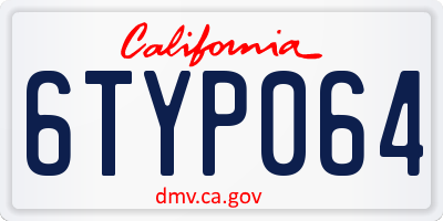 CA license plate 6TYP064
