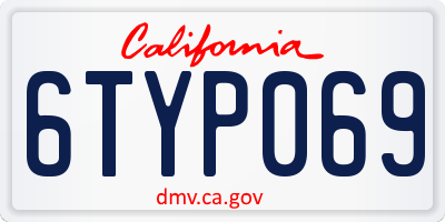 CA license plate 6TYP069