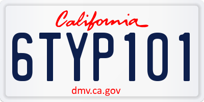 CA license plate 6TYP101