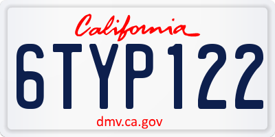CA license plate 6TYP122