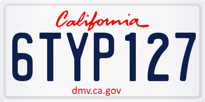 CA license plate 6TYP127