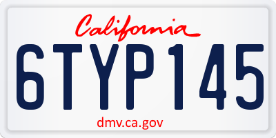 CA license plate 6TYP145