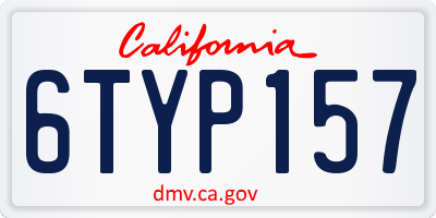 CA license plate 6TYP157