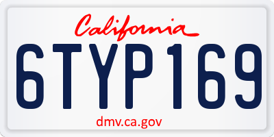 CA license plate 6TYP169