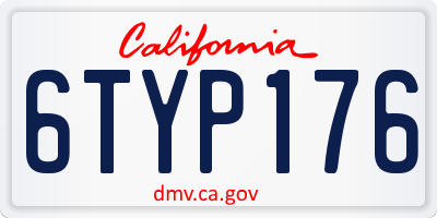 CA license plate 6TYP176