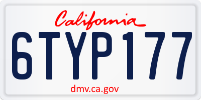 CA license plate 6TYP177