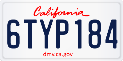 CA license plate 6TYP184