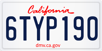 CA license plate 6TYP190