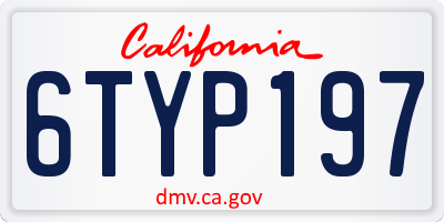CA license plate 6TYP197