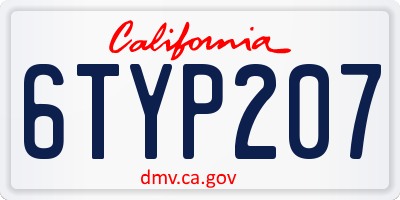 CA license plate 6TYP207