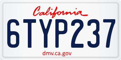 CA license plate 6TYP237
