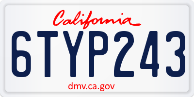 CA license plate 6TYP243