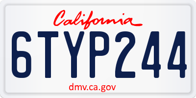CA license plate 6TYP244