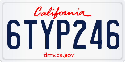 CA license plate 6TYP246