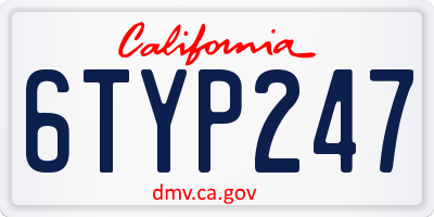 CA license plate 6TYP247