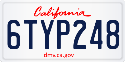 CA license plate 6TYP248