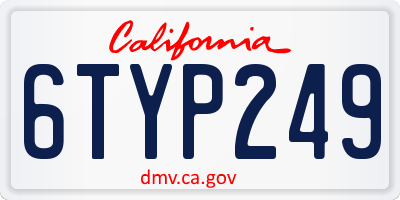 CA license plate 6TYP249