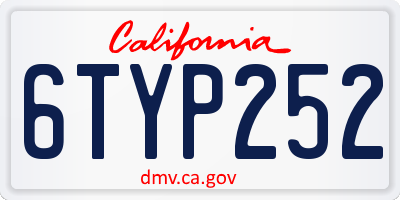 CA license plate 6TYP252