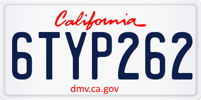 CA license plate 6TYP262