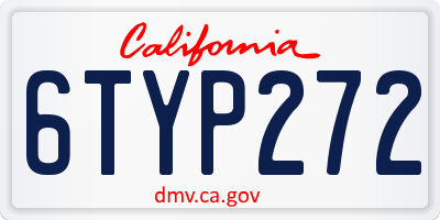 CA license plate 6TYP272