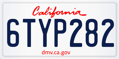 CA license plate 6TYP282